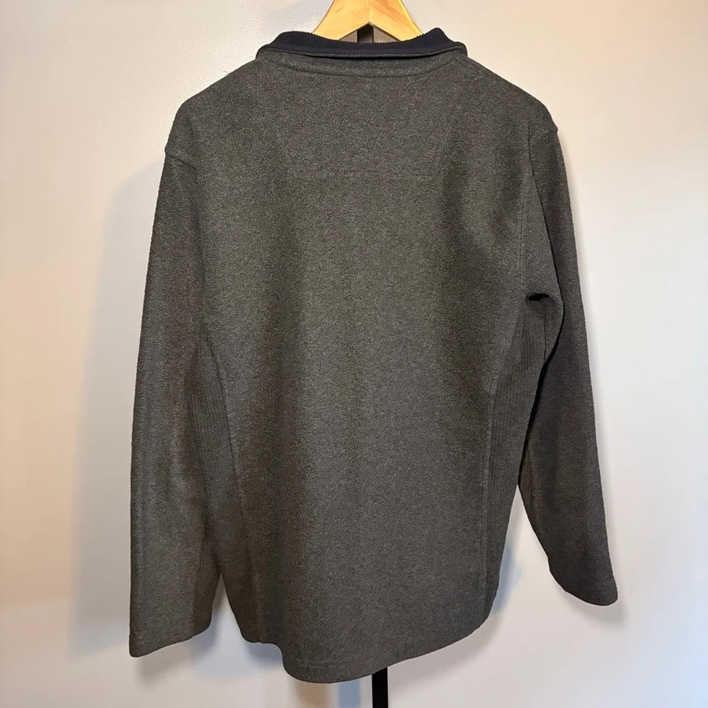 Men's Savile Row Gray Navy Blue Quarter-Zip Sweater M‎
